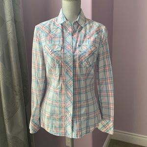 True Religion Western Fitted Plaid Shirt